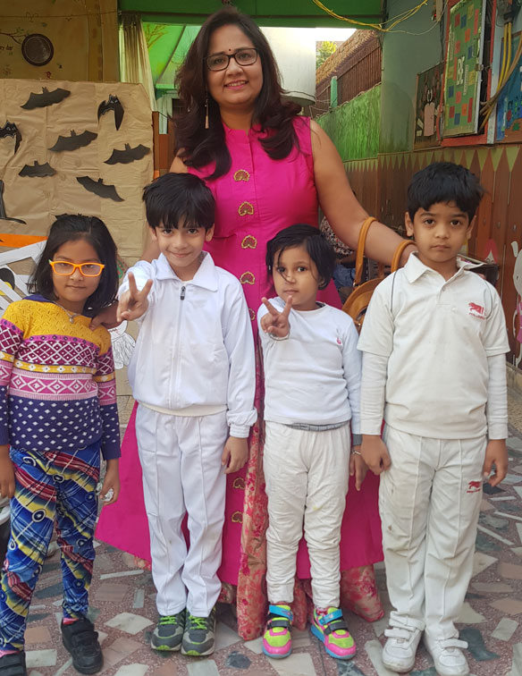 Geeta Sharma (Principal) with Students